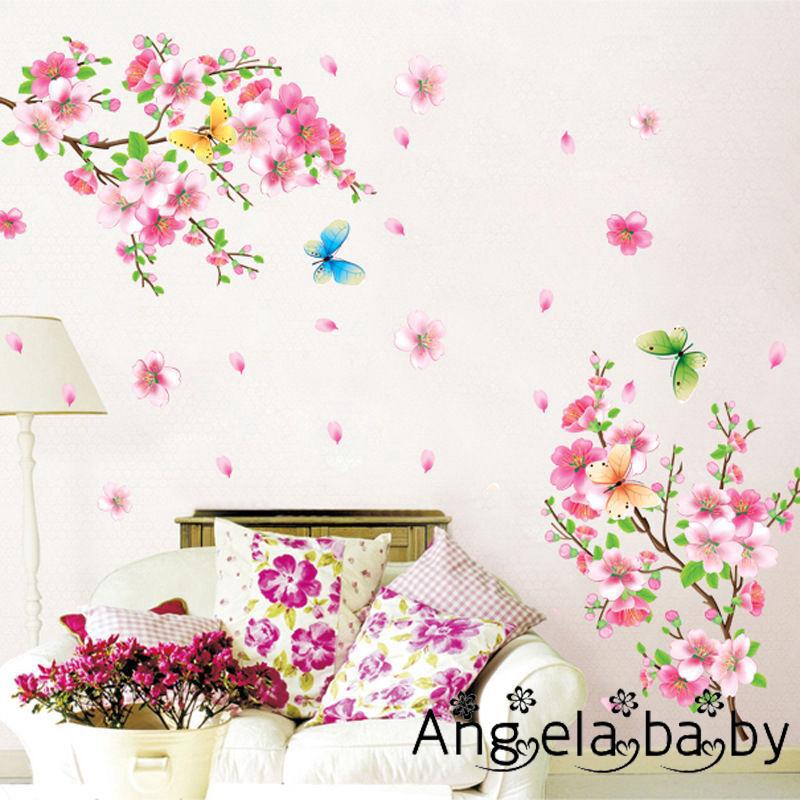 Liv-3d Hồng CHERRY BLOSSOM TƯỜNG Dán Nghệ Thuật Trang Trí Nhà Đồ Họa Hoa Cánh Hoa