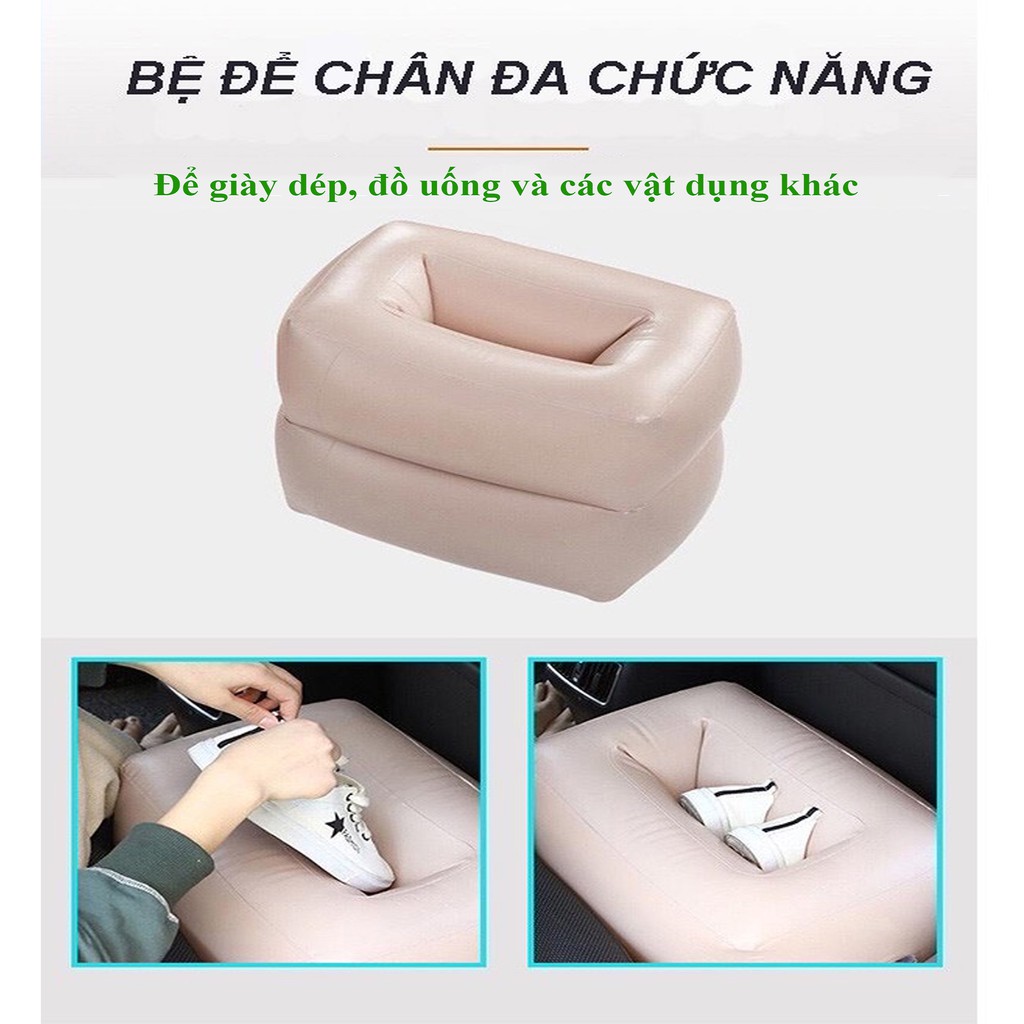 Đệm hơi - Giường hơi ô tô (kèm gối) cao cấp, chất nhung siêu mịn, chịu được áp lực mạnh, êm ái và tiện dụng (HATB36)