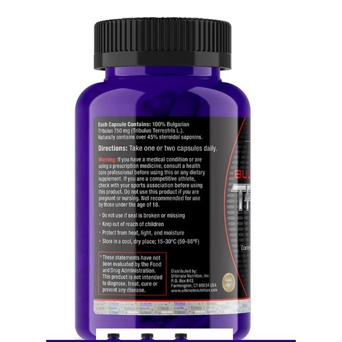 Viên uống tăng cường hoocmon sinh lý nam giới Testosterone Bulgarian Tribulus Ultimate Nutrition (Lọ 90 viên)