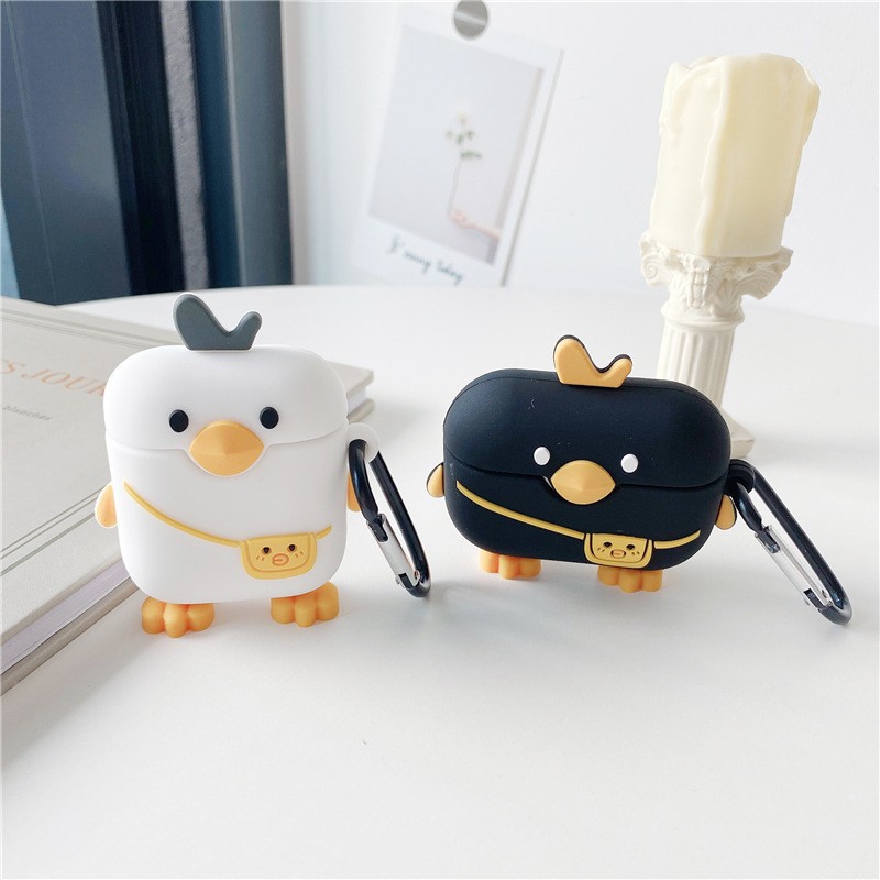 Vỏ bảo vệ hộp sạc tai nghe Airpods 1 2 pro I13 pro Inpods 3 13 12 I12 I11 I9S I23 hình chú vịt dễ thương