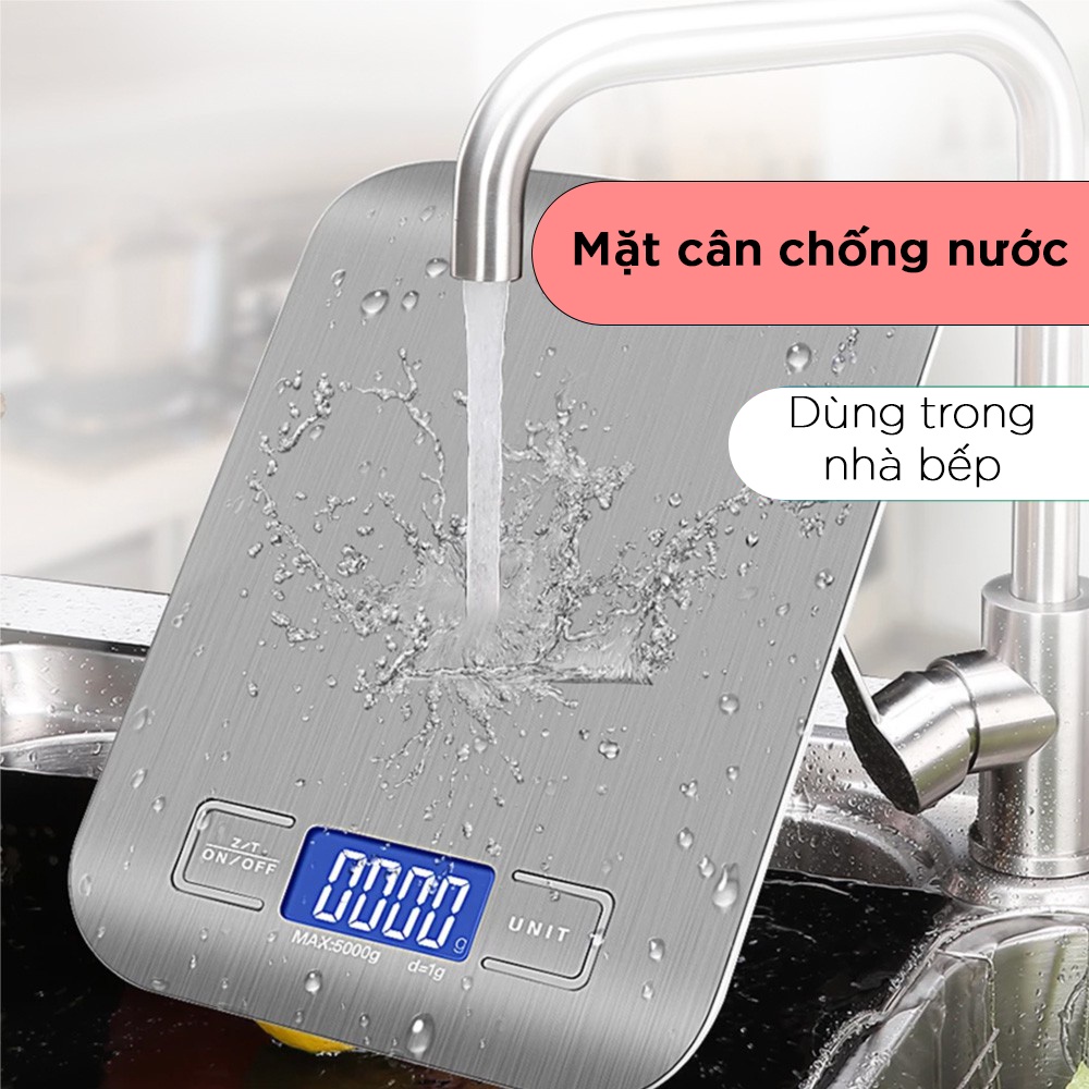 Cân tiểu ly điện tử mini dùng trong nhà bếp, dùng để đo nguyên liệu nấu ăn, làm bánh - 5kg