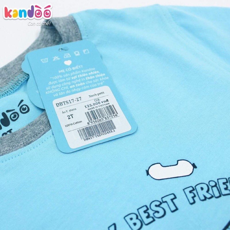(gốc 125k) Áo t-shirts trẻ em Kandoo xanh petit