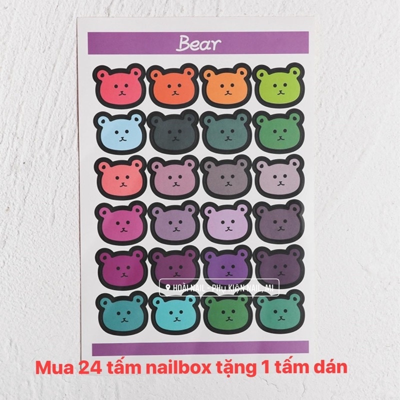 Bìa đựng nailbox dễ thương ( mua 24 tấm tặng 1 miếng dán mặt sau)