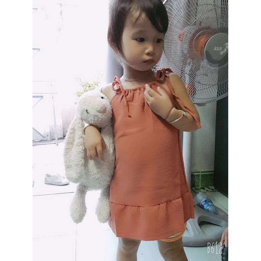 Váy bé gái, vải đũi cho bé gái size 6- 18kg