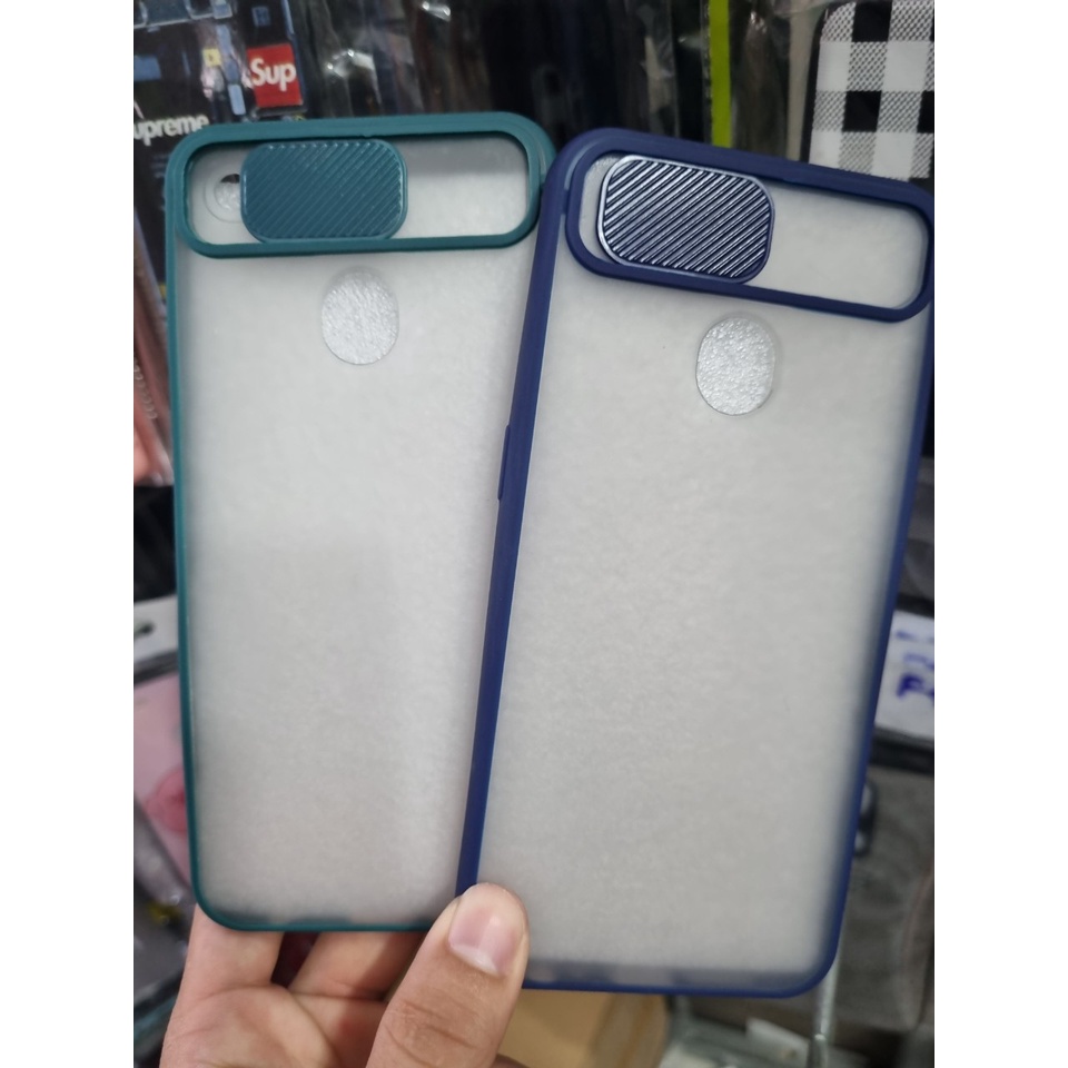 Ốp lưng máy OPPO A5 / A12 / F7 nhựa cứng trong nhám chất lượng tốt viền màu đẹp có khung bảo vệ camera