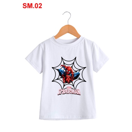 áo thun nam bé trai spider man the avenger coton co giản thoải mái