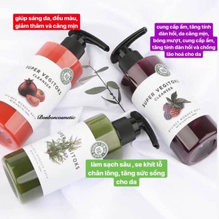[SIZE 300ML] Sữa rửa mặt rau củ thải độc Byvibes Wonder Bath Super Vegitoks Cleanser