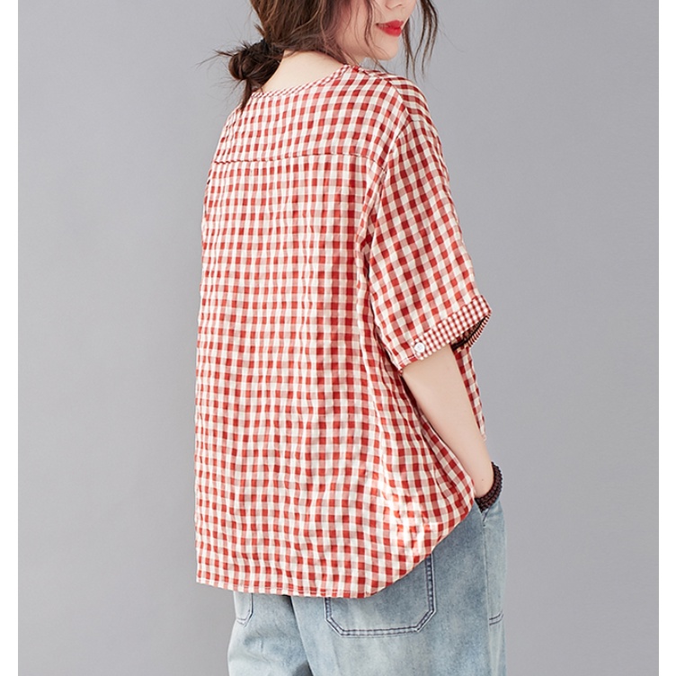 A486 Áo big size freesize dưới 90kg hàng đẹp thiết kế kẻ caro trẻ trung