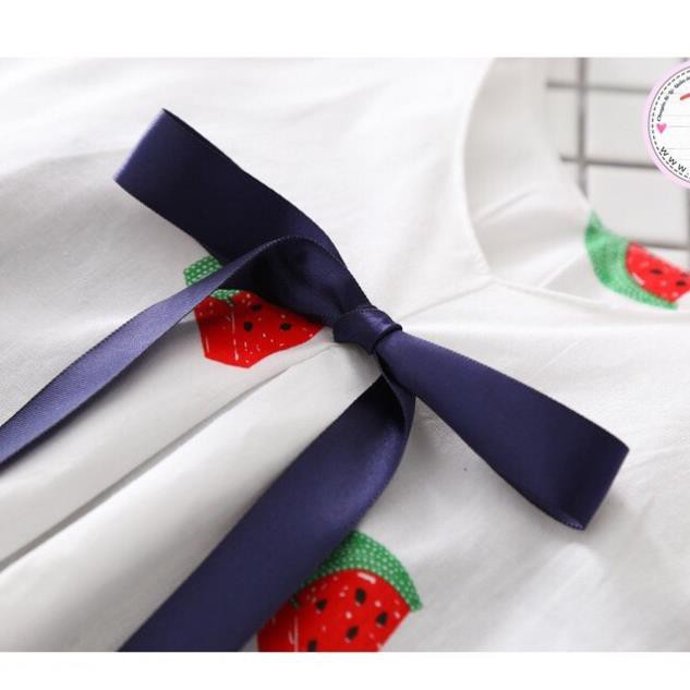 Sét bộ áo tay ngắn đính nơ hình quả dưa quần short xinh xắn cho bé - Bộ bé trai - bộ bé gái - Thời trang trẻ em
