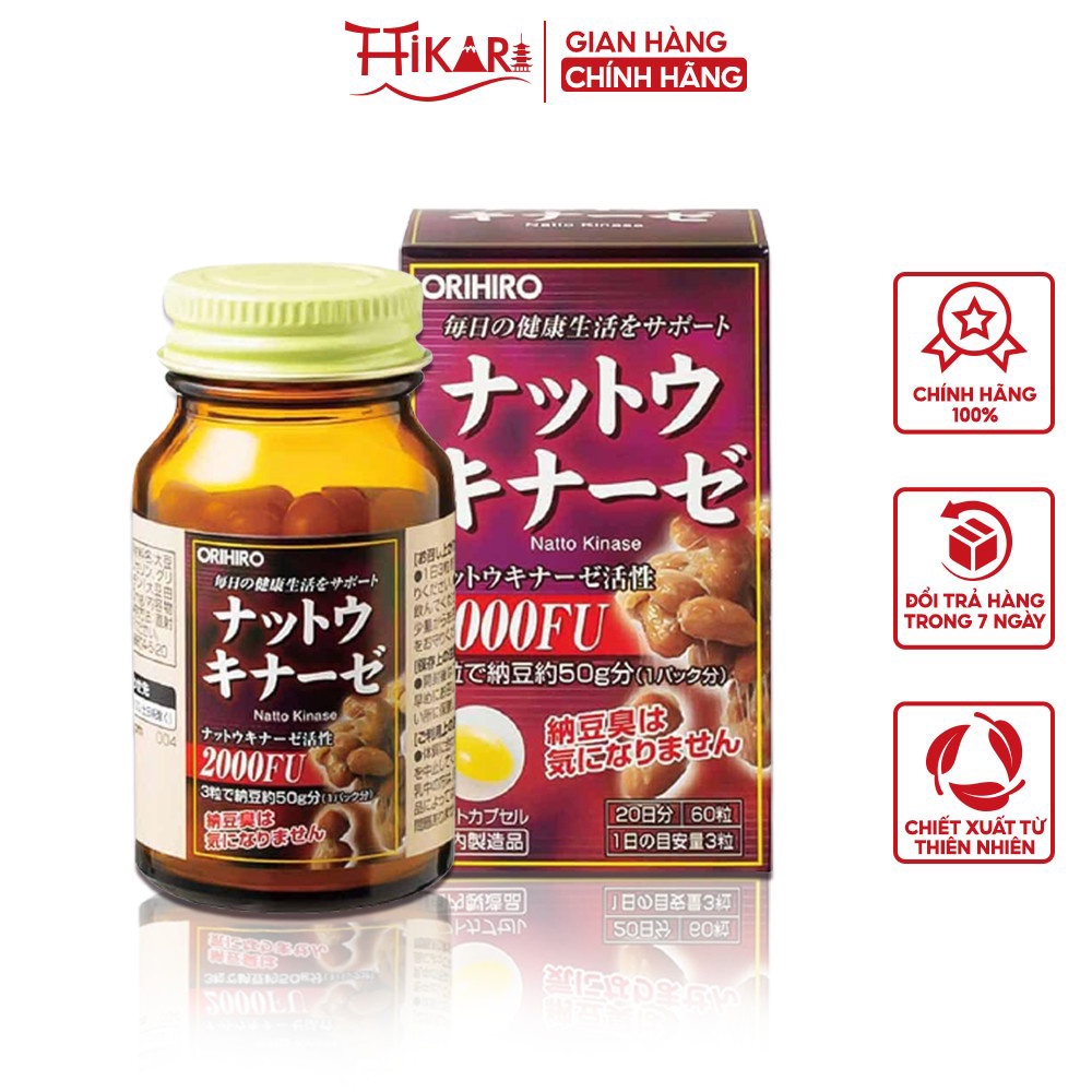 Viên uống chống đột quỵ tai biến Nhật Bản Natto Kinase 2000FU Orihiro loại