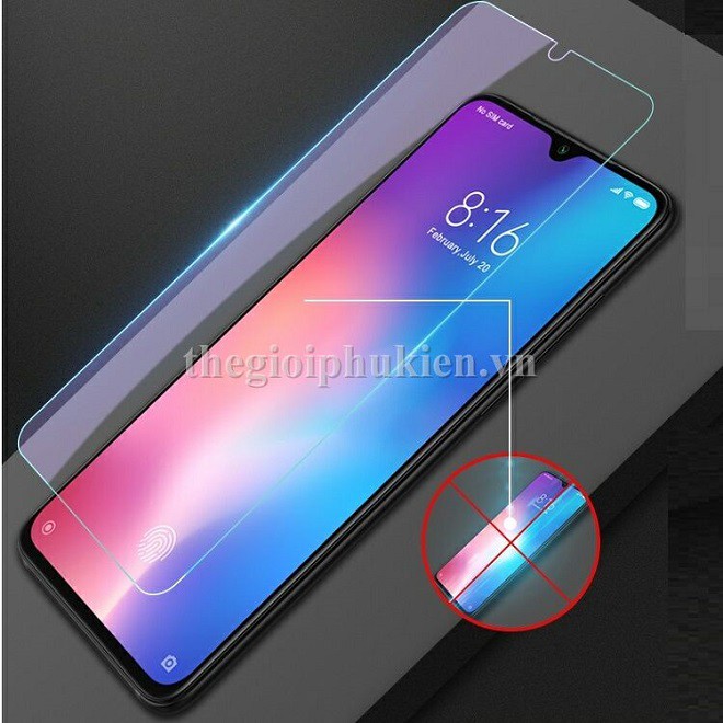 Tấm dán kính cường lực Xiaomi Mi 9 hiệu Glass Pro chống vỡ, chống xước màn hình