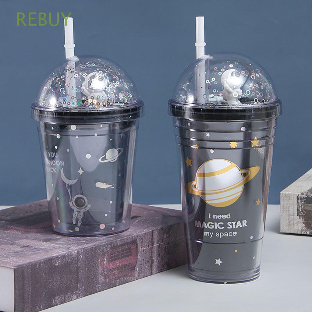 Bình Nước Hai Lớp Không BPA Chủ Đề Phi Hành Gia Sáng Tạo Dễ Vệ Sinh Dành Cho Trẻ Em