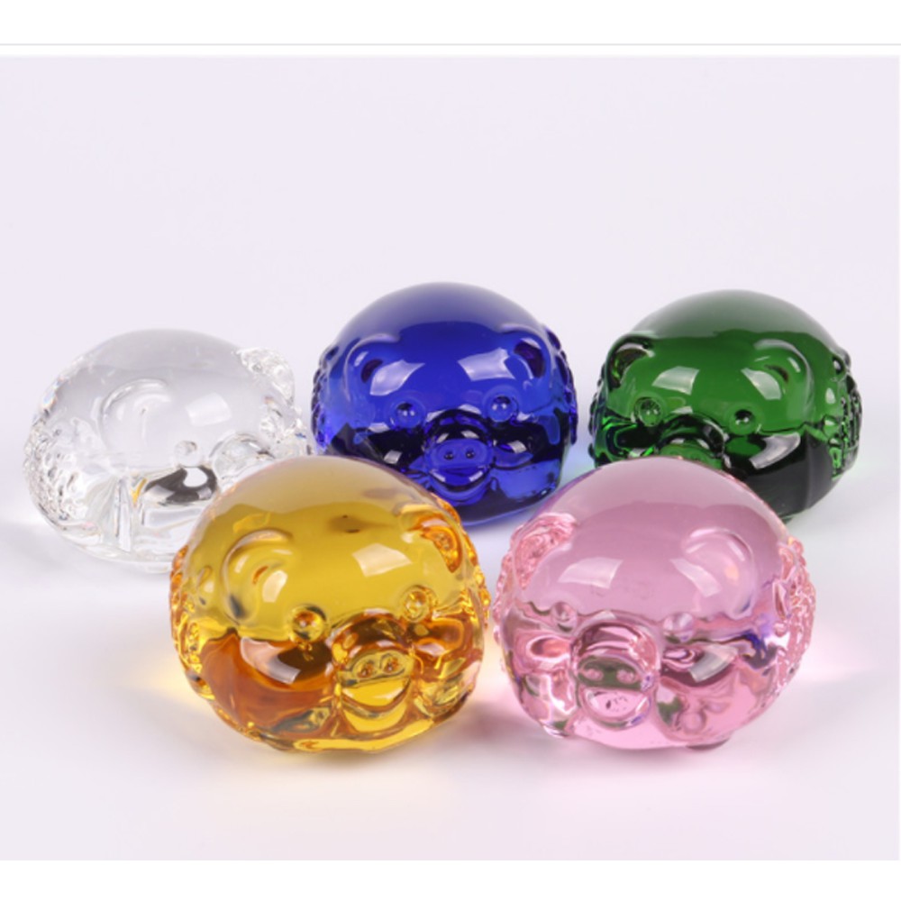 (Chọn màu) Chú Heo lưu ly phong thủy 5cm - Sung túc - Tài Lộc - Bình An | BigBuy360 - bigbuy360.vn