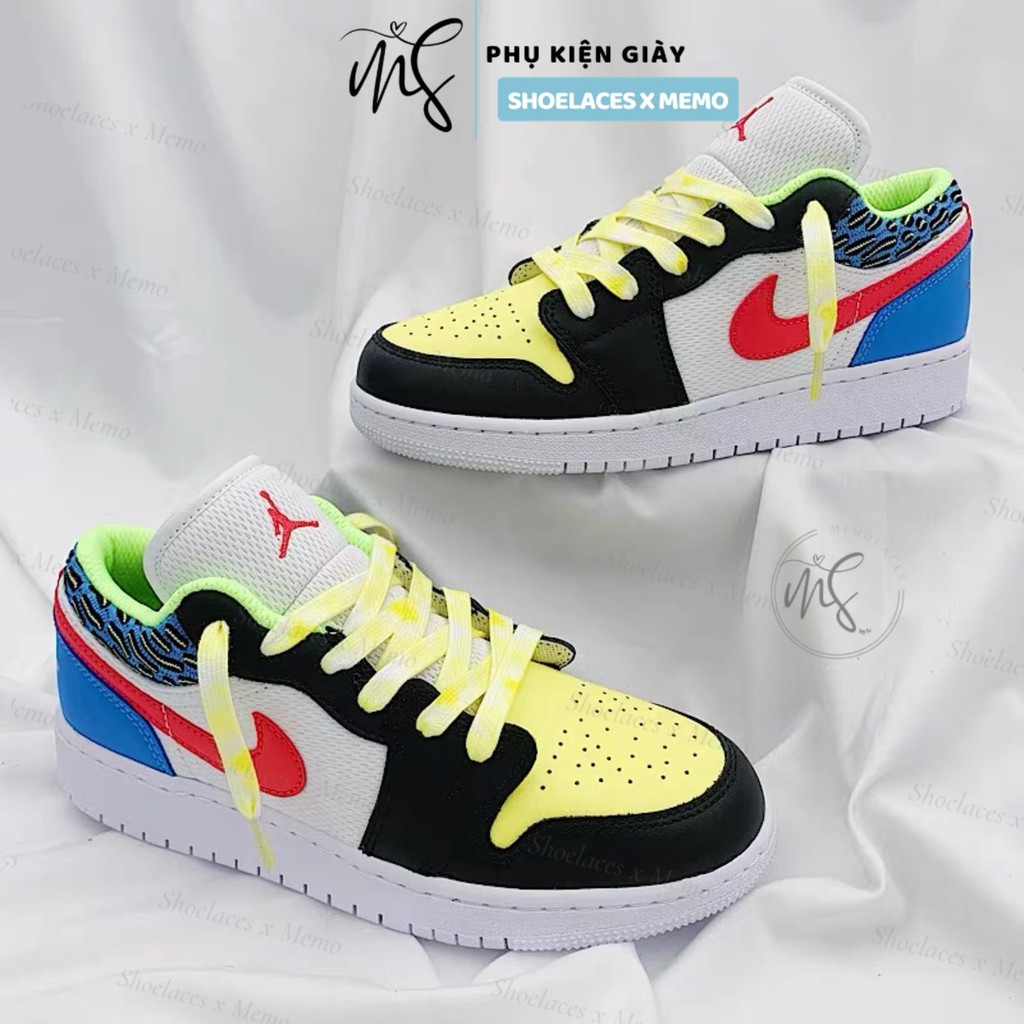 Dây Giày Loang Màu Tie Dye Yellow Dùng Cho AF1 AJ1 Màu Vàng Kem