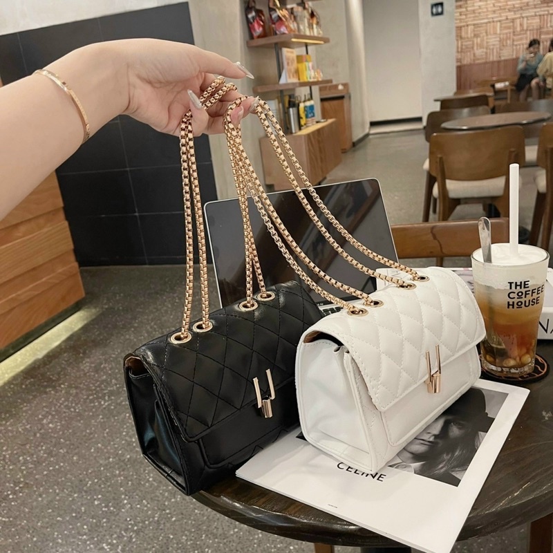 Túi Xách Nữ Trần Trán, Túi Đeo Chéo Khoá Chữ Y Thời Trang