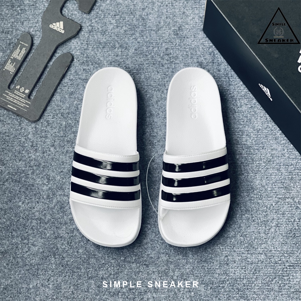 Dép Adidas Chính Hãng FREESHIP Adidas Adilette Cloudfoam Shower White Black- Dép Quai Ngang Chống Nước- Simple Sneaker