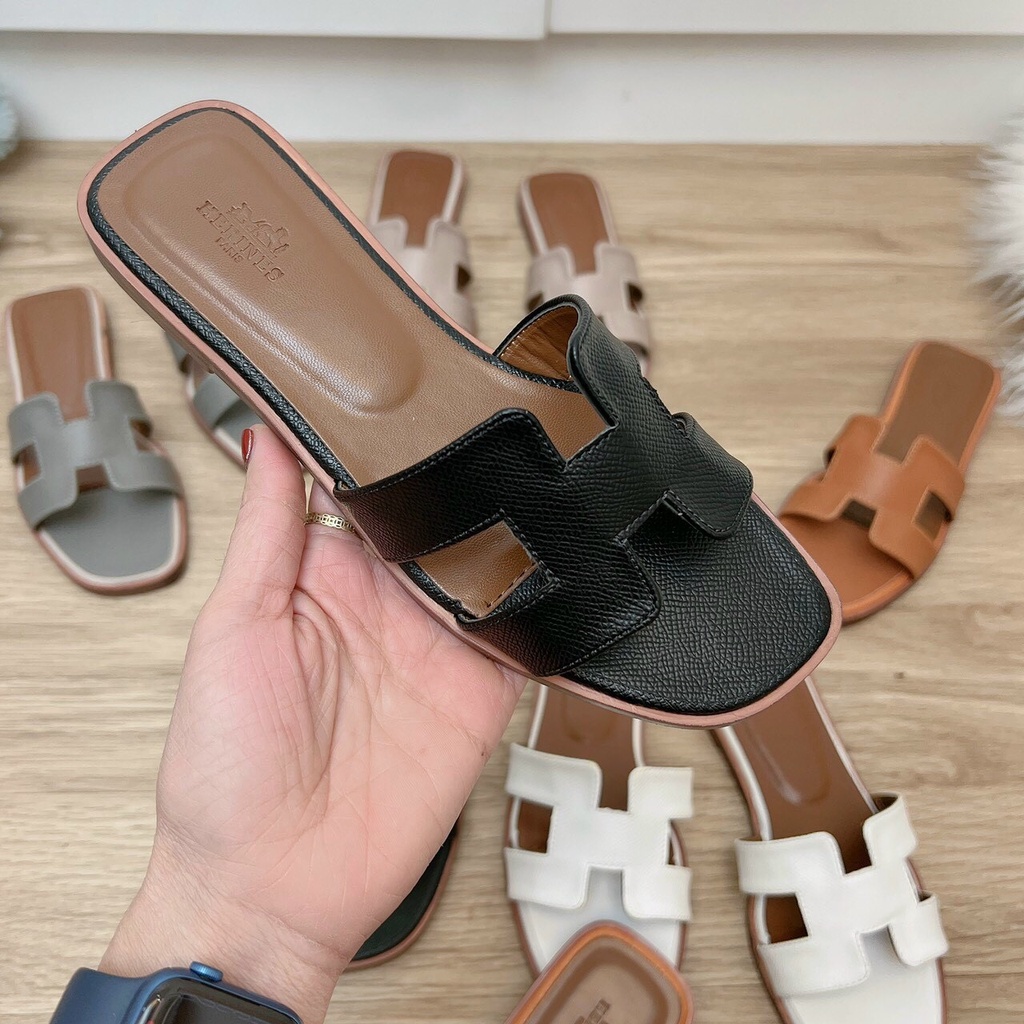 Dép H cao cấp da mềm êm chân sang chảnh