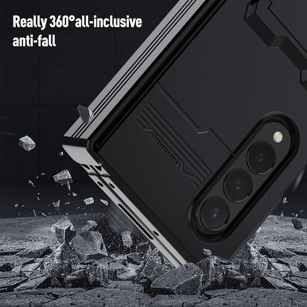 Hinge Phone Case For Samsung Galaxy Z Fold 4 5G Armor Cover Full Protection Shockproof Bracket