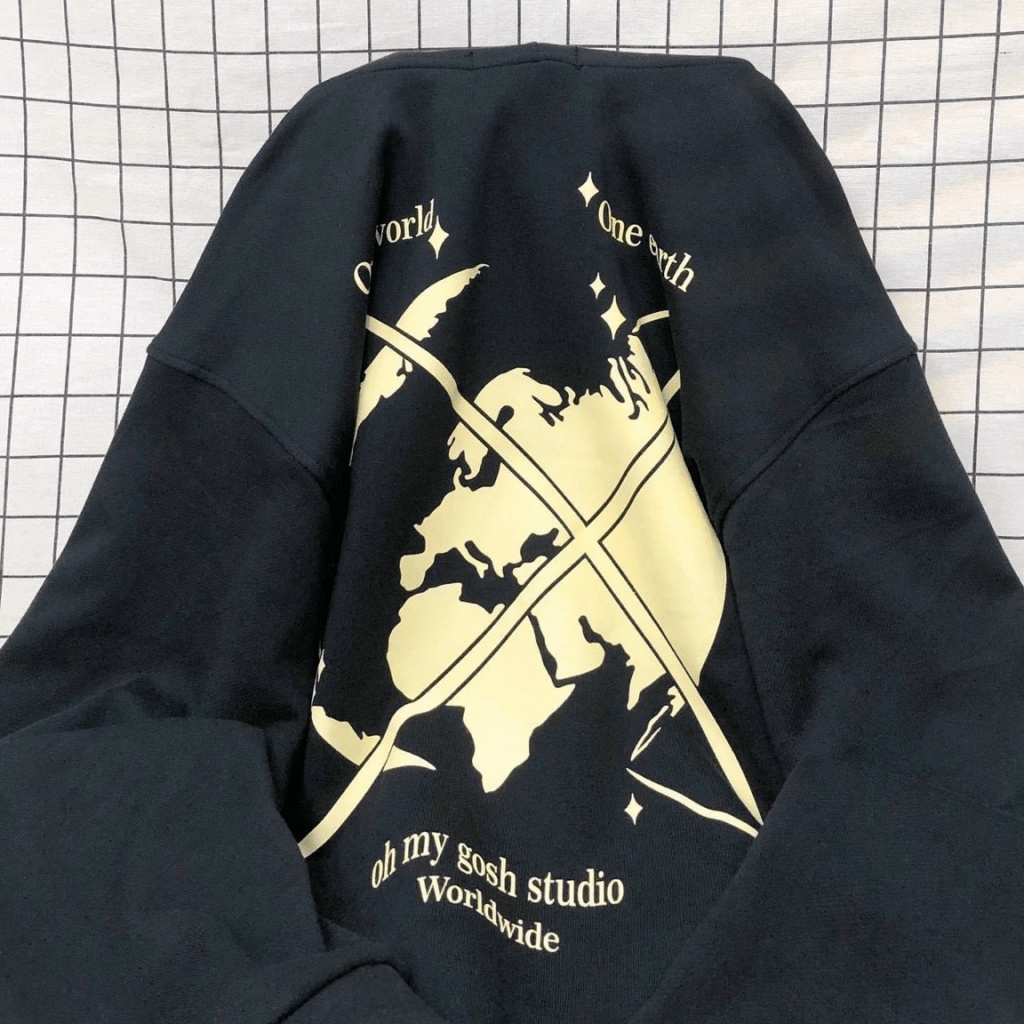 Áo Khoác Nỉ Nữ Dây Khóa Kéo Phối Hình In Sịn Sò Nón 2 Lớp Form Rộng Che Nắng Tốt Mặc Thoải Mái [NEW UNISEX]