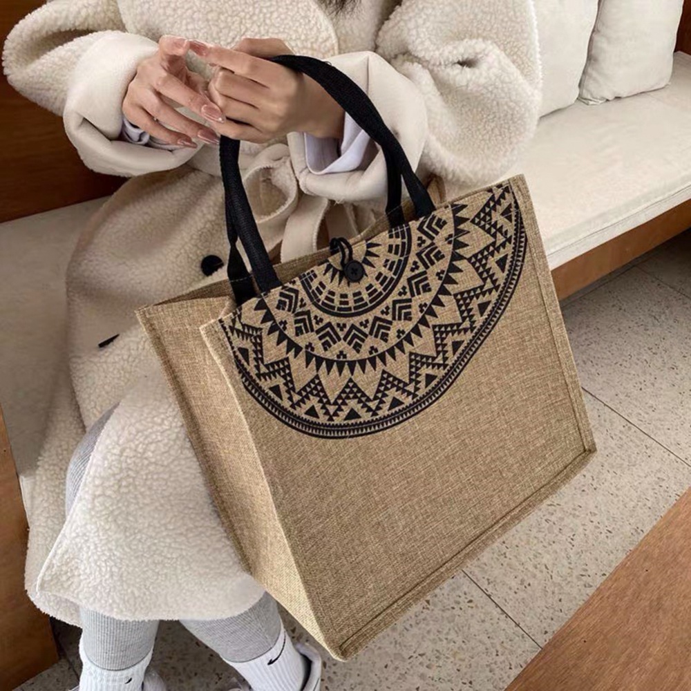 Túi Xách Vải Lanh Cao Cấp Họa Tiết Thổ Cẩm Phong Cách Retro