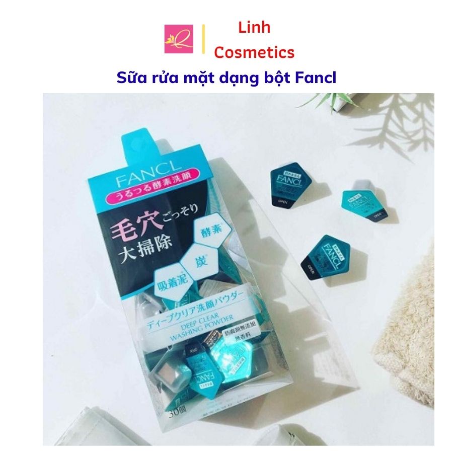 Sữa rửa mặt viên dạng bột Fancl Deep Clear Face sạch sâu chứa than tre và đất sét - Bán lẻ từng viên