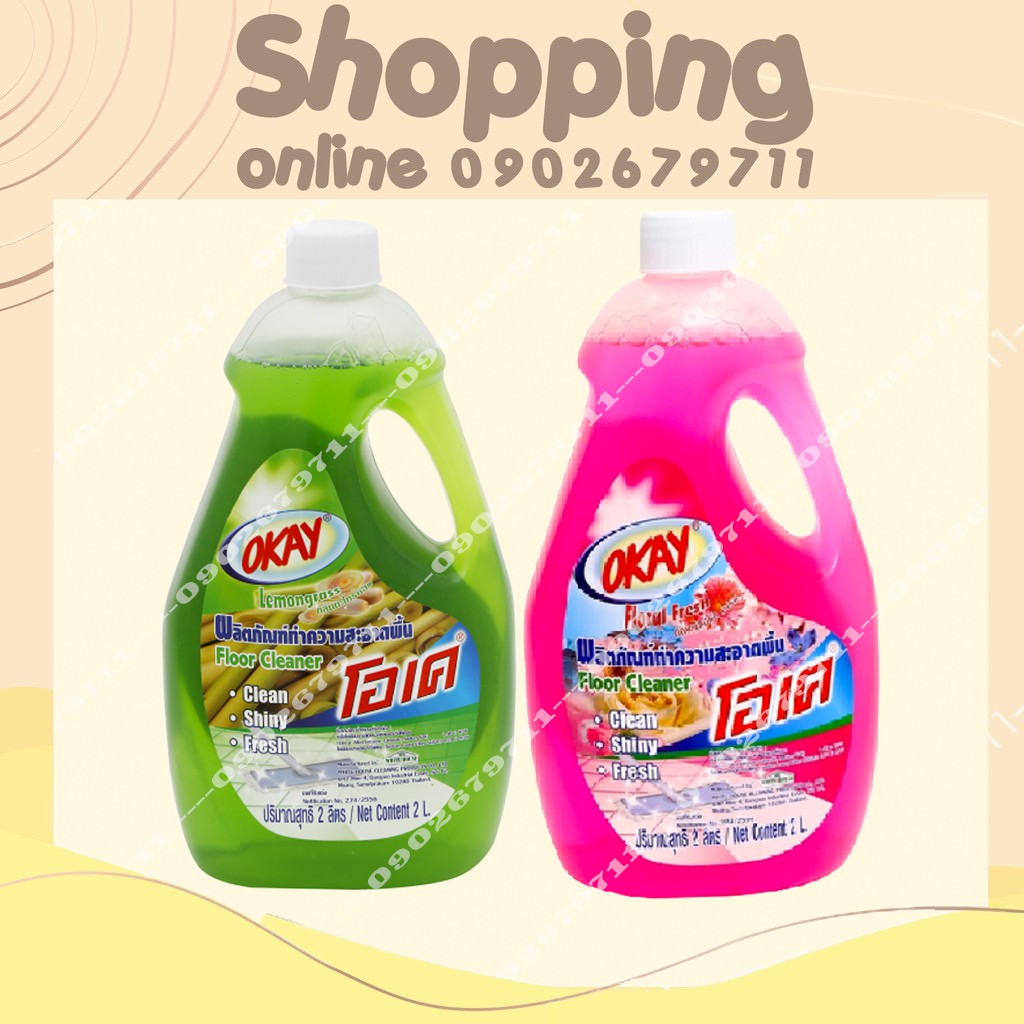 Nước Lau Sàn Okay Floor Cleaner Thái Lan - 2000ml