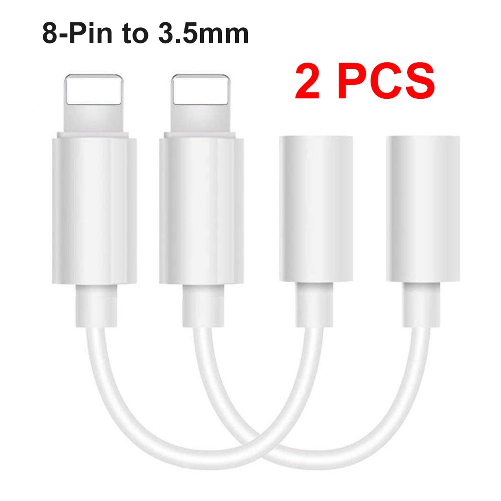 Set 2 cáp chuyển đổi tai nghe 8 chân sang 3.5mm thích hợp cho Iphone 10 11 12 X Xs 8 (có bán lẻ)