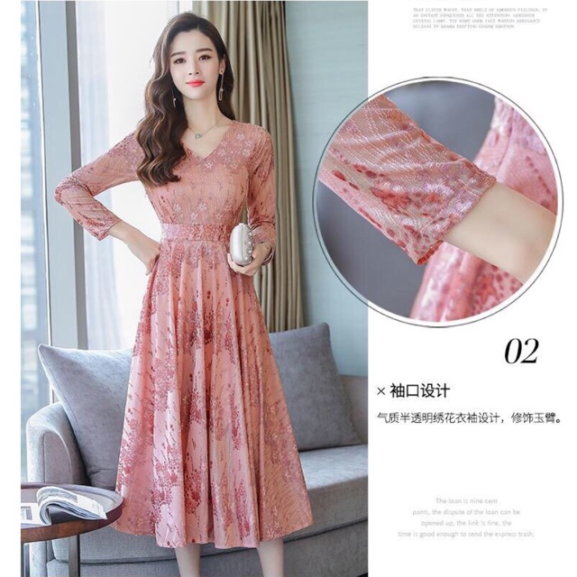 HÀNG NHẬP - ĐẦM XOÈ NHUNG HOA CAO CẤP QC