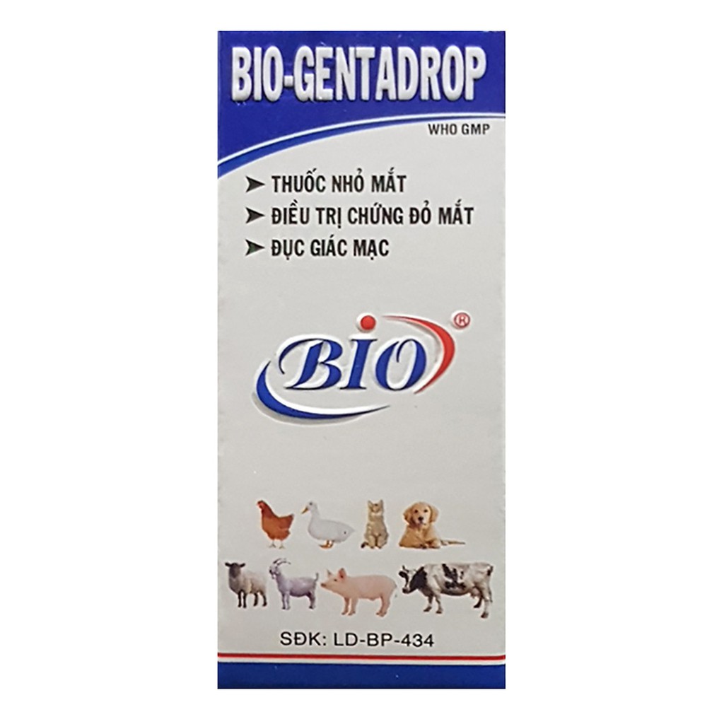 DUNG DỊCH NHỎ MẮT CHÓ MÈO - BIO GENTADROP 10ML