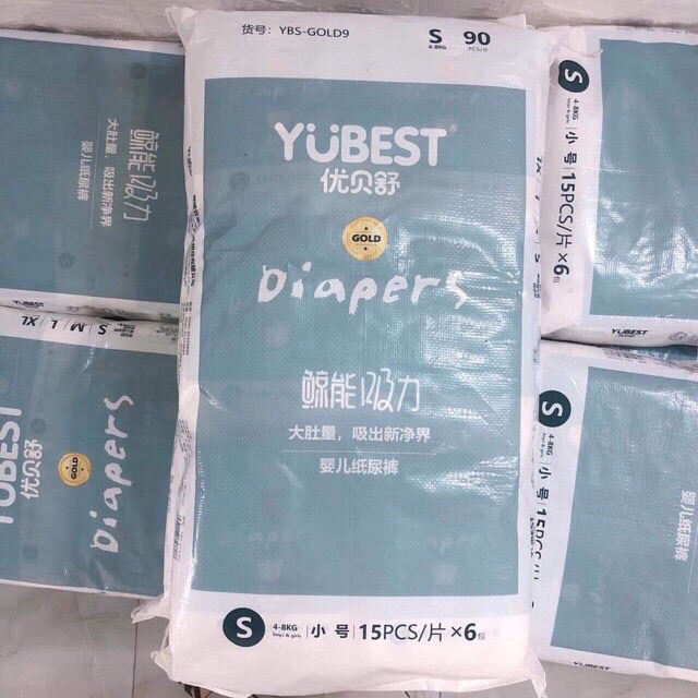 Bỉm yubest gold dán/ quần nội địa trung S90/ M 84/L78/Xl 72/ Xxl 76