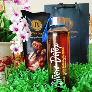 Càphê Bitcoin Detox Coffee 500g + tặng bình thuỷ tinh