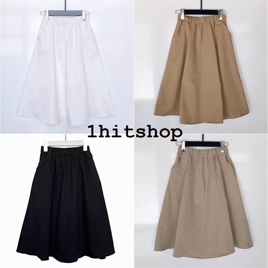 Chân Váy TRƠN Ulzzang Nữ (Lưng Thun: Eo 55cm - 74cm) 1hitshop | BigBuy360 - bigbuy360.vn