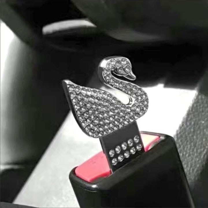 Chốt an toàn, đai ngắt chuông cảnh báo xe ô tô đính đá vương miện- thiên nga, Mec, mazda, hyundai, toyota,...