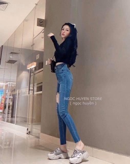 QUẦN ÔM GIÃN RÁCH ĐÙI CỰC HOT