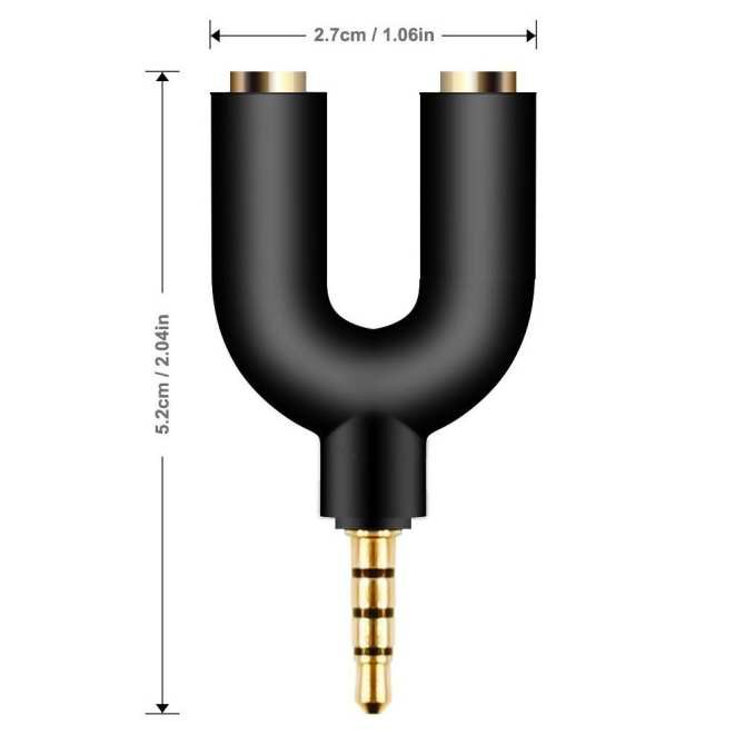 Jack chia cổng 3.5mm ra thành 2 (nghe và nói) MH003