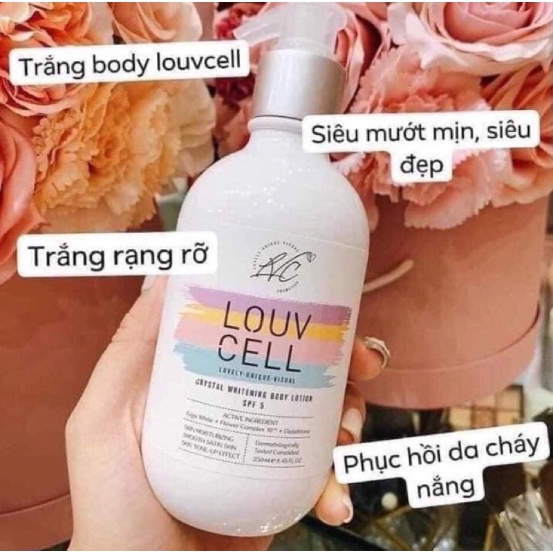 Kem dưỡng trắng body Louv Cell Hàn Quốc giảm thâm, giúp da đều màu chai 250ml - CO139