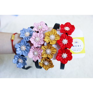 Bờm nơ, bờm hoa siêu cute cho bé tặng 1 kẹp nơ cùng tone màu