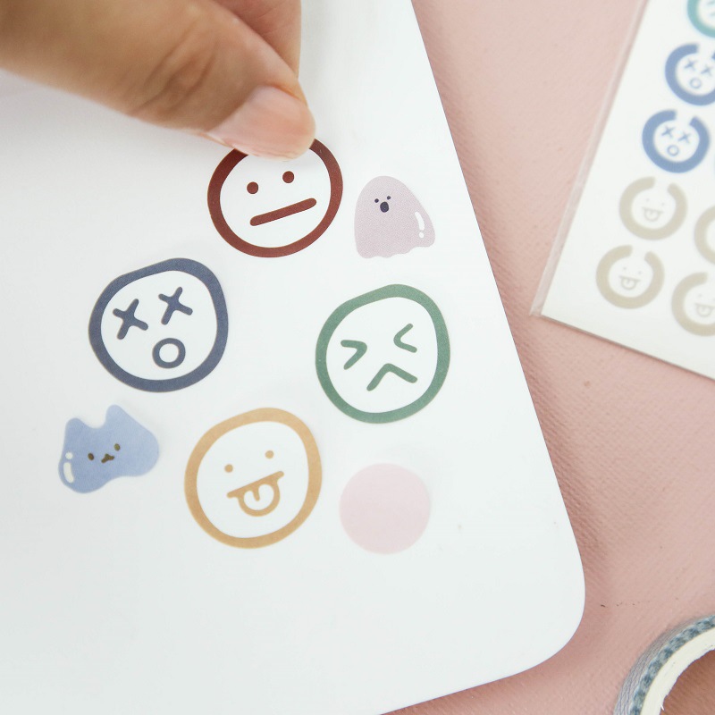 Set 3 Nhãn Dán Flowertree Sticker Trang Trí Nhật Ký Vui Nhộn