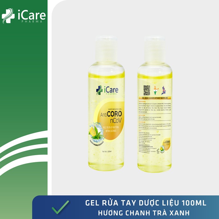 Gel rửa tay dược liệu hương Chanh Trà Xanh - Chai 100ml