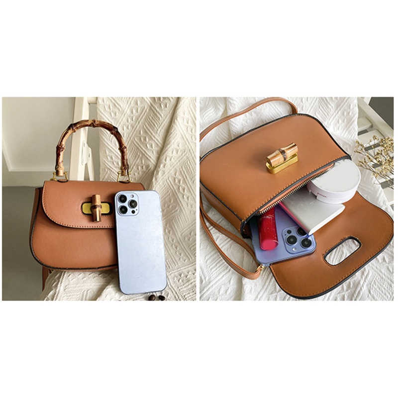 Túi Đeo Chéo Vai Có Tay Cầm Bằng Tre Kiểu Vintage Thời Trang Cho Nữ