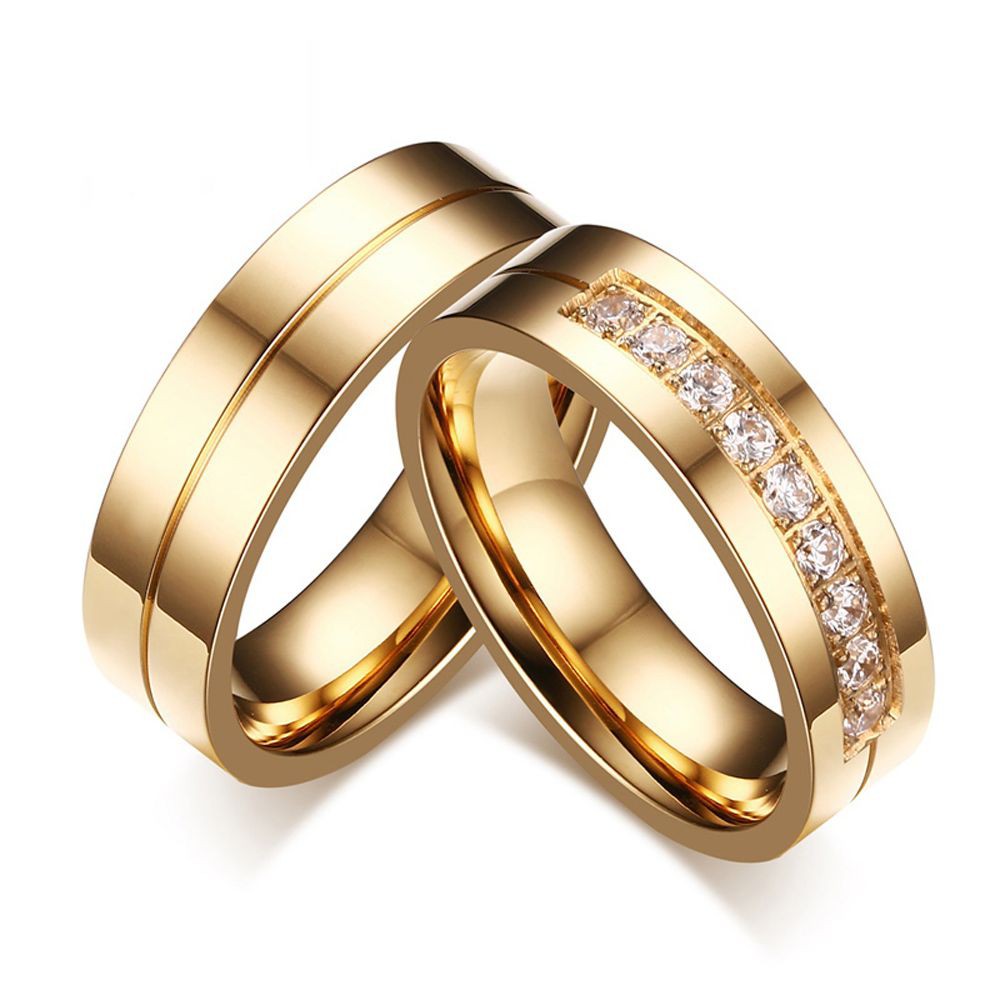 Nhẫn Đính Đá Zircon 18K Thời Trang Sang Trọng Cho Nam Và Nữ|Nhẫn Thép Không Gỉ AAA CZ Mới