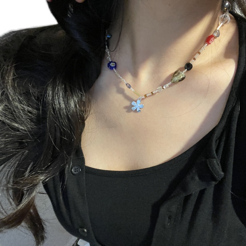 Vòng Cổ Chuỗi Hạt Hình Trái Tim Phong Cách Harajuku