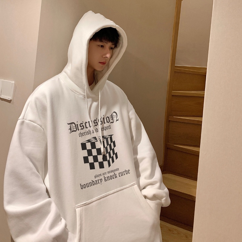 Ifnicefuture Áo hoodie Tay Dài Dáng Rộng In Họa Tiết Đơn Giản Phong Cách Hong Kong Hàng Mới Bán Chạy Thời Trang Thường Ngày