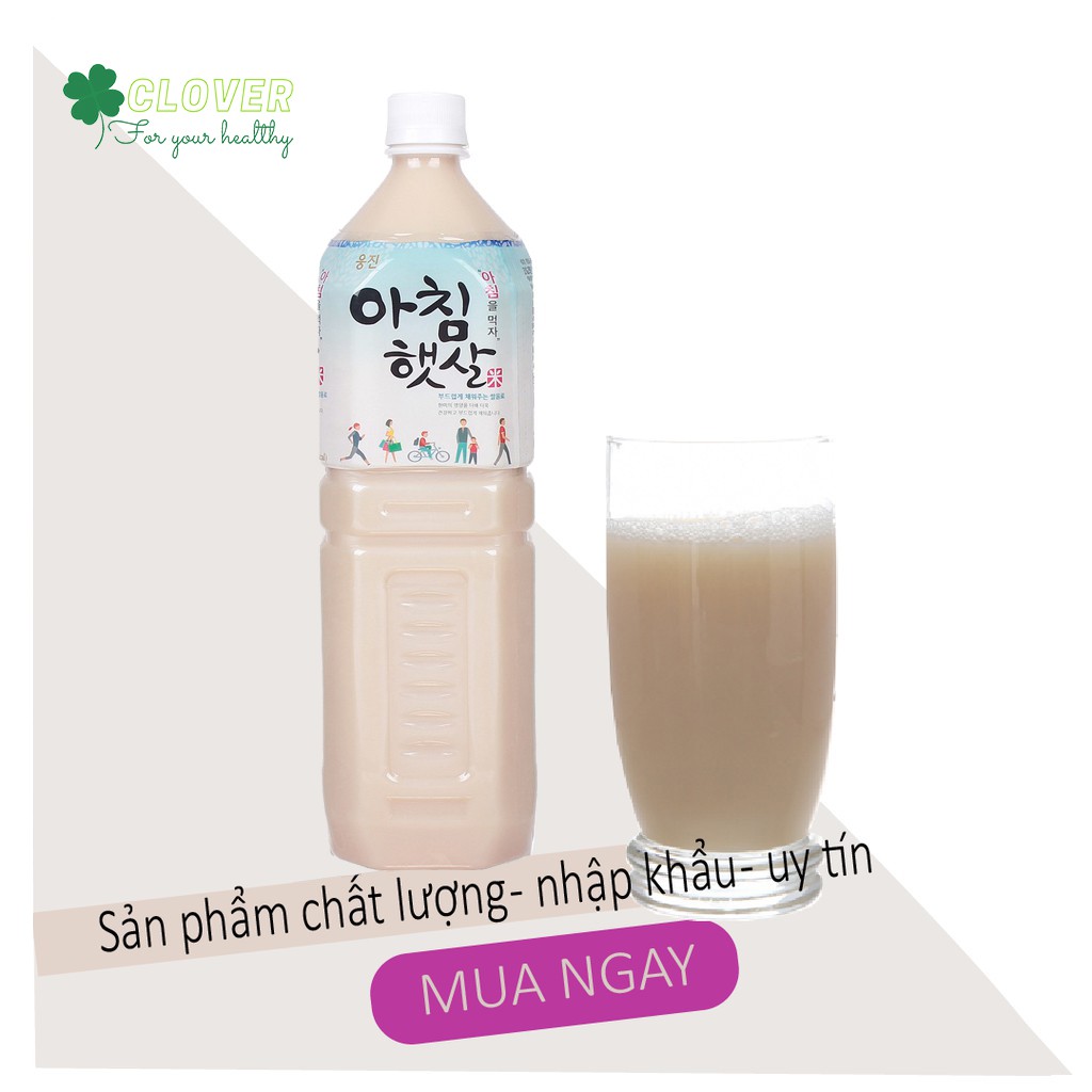 Combo 3 chai nước sữa gạo lứt rang nhập khẩu Hàn Quốc Woogjin Morning Rice 1500ml