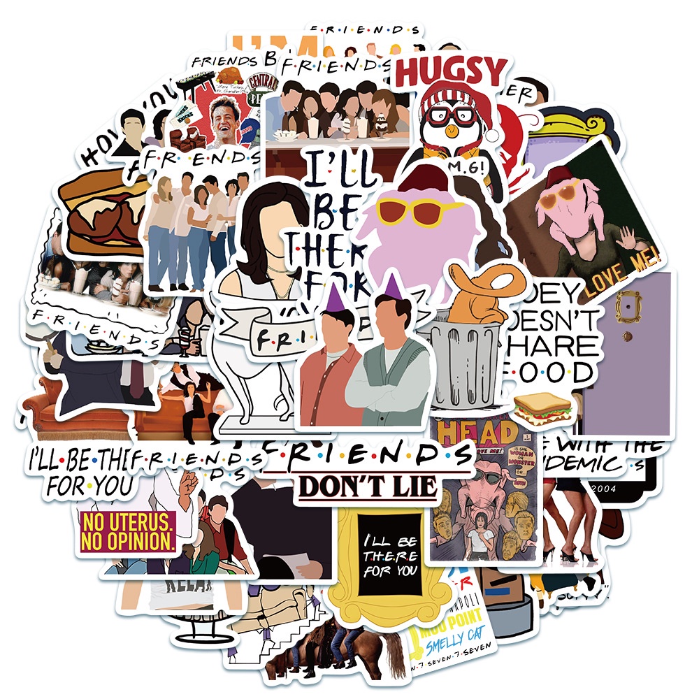 JOJO· Bộ Hình Dán Chống Thấm Friends, 50 tờ/bộ