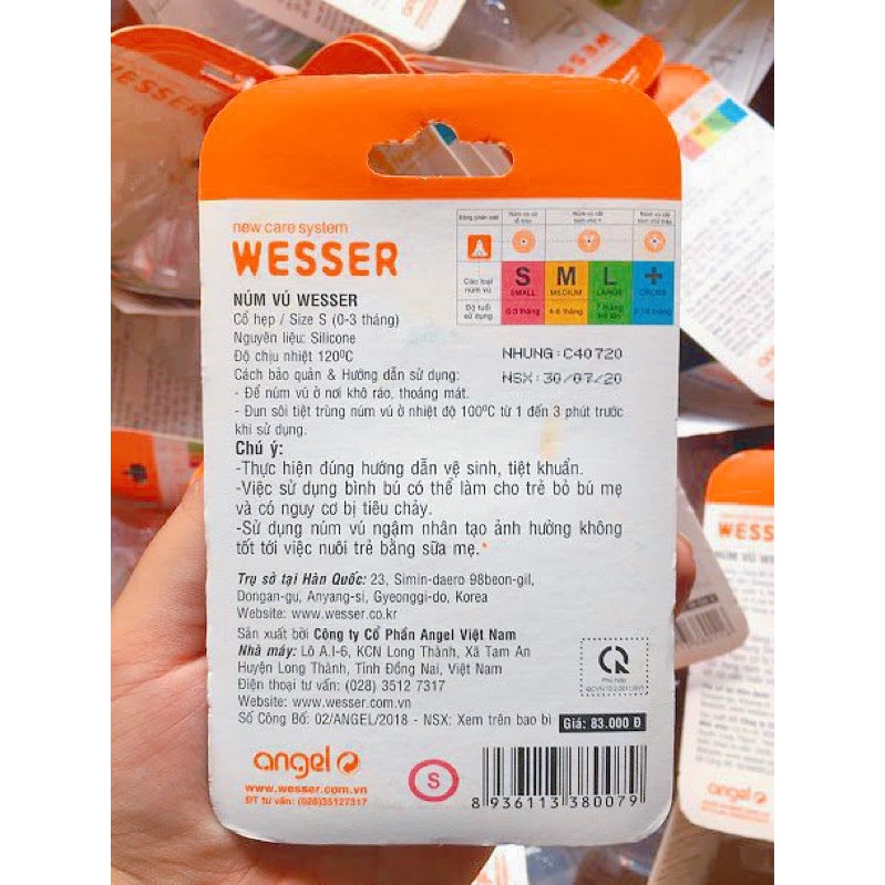 NÚM VÚ CỔ HẸP WESSER 4 SIZE S/M/L/ +