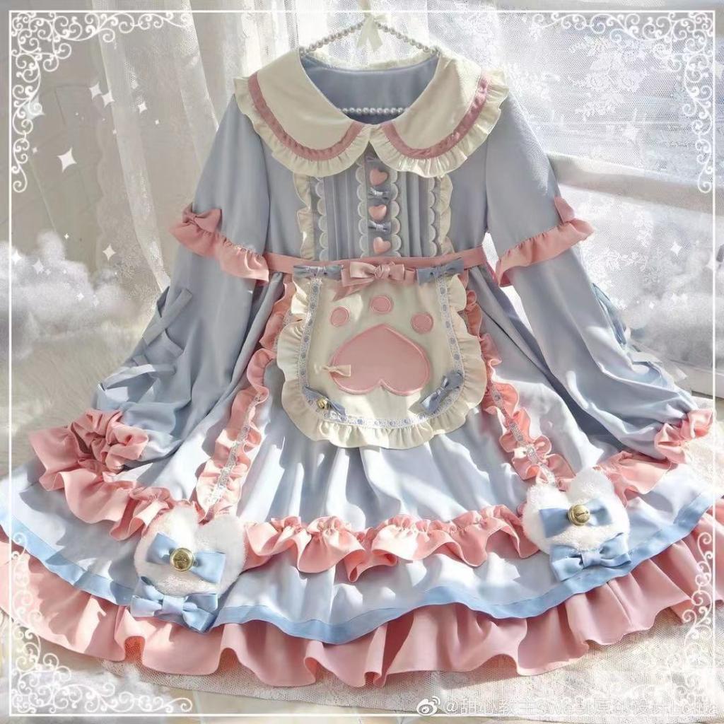 Đầm Lolita In Hình Mèo Dễ Thương Cho Nữ
