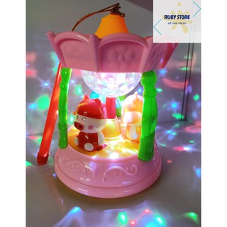 Lồng đèn trung thu ngôi đình heo con, đèn & nhạc sôi động