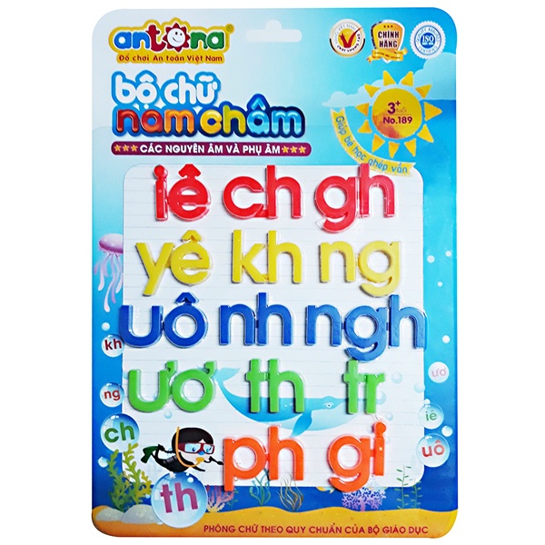 Đồ Chơi Bộ Chữ Nam Châm - Nguyên Âm, Phụ Âm Ghép - Antona AN20