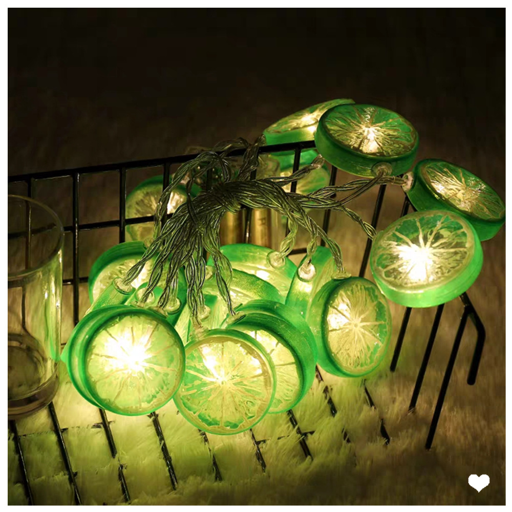 Dây đèn LED 10 bóng hình lát chanh xinh xắn trang trí chống thấm nước